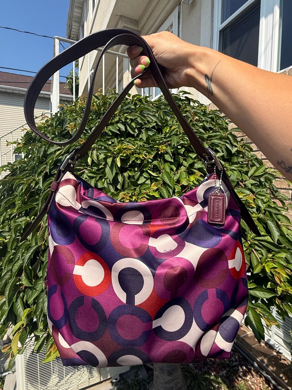 Coach Y2K Madison Op Art Sateen Shoulder/Crossbody Bag